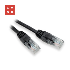 LYNX UTP patch kabel Cat5e, PVC, CCA, 20m, černý