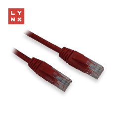 LYNX UTP patch kabel Cat5e, PVC, CCA, 0,1m, červený (balení obsahuje 10ks)