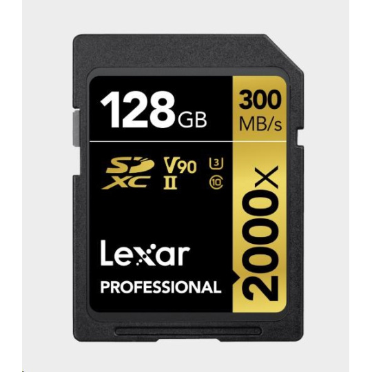 Lexar SDXC Pro 2000X UHS-II U3 R300/W260 (V90) 128GB