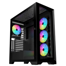 BAZAR - VeinX case GL29AL-BK, ATX, Průhledná bočnice, 4x 120mm ARGB Fan, ARGB Hub, Černá - Rozbaleno (Komplet) BAZAR - VeinX case GL29AL-BK, ATX, Průhledná bočnice, 4x 120mm ARGB Fan, ARGB Hub, Černá - Rozbaleno (Komplet)