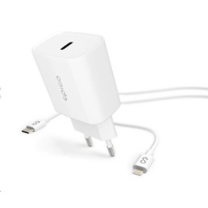 BAZAR - EPICO síťová nabíječka, PD 20W, USB-C - lightning kabel - bílá - Poškozený obal (Komplet)