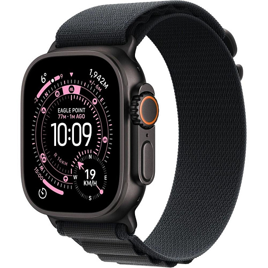 Apple Watch Ultra 3 GPS + Cellular 49mm Black Titanium Case with Black Alpine Loop - Small