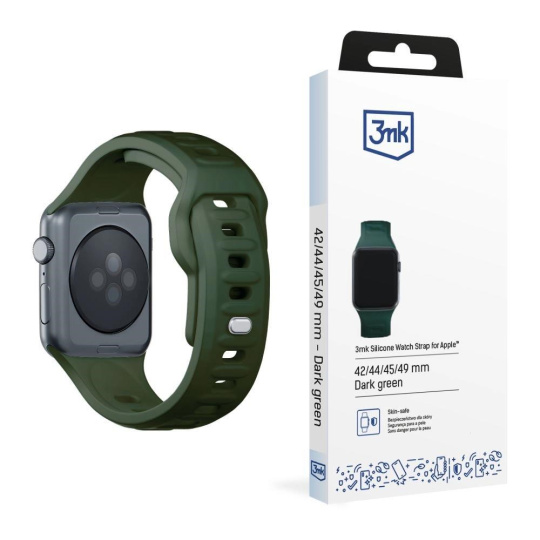 3mk Silicone Watch Strap pro Apple 42/44/45/49 mm Dark Green