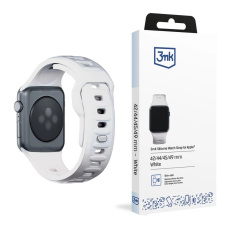 3mk Silicone Watch Strap pro Apple 42/44/45/49 mm White