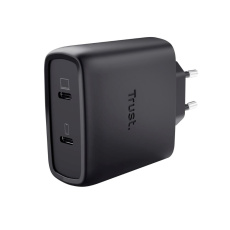 TRUST napájecí adaptér MAXO 65W 2-Port, USB-C, černá