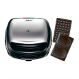 BAZAR - Tefal Snack Time SW341D12 toustovač, 2v1, 700 W, vyměnitelné plotny, bezpečnostní západka - Poškozený obal (Komp