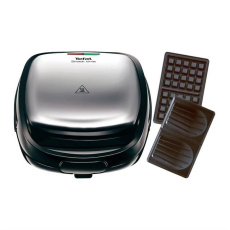 BAZAR - Tefal Snack Time SW341D12 toustovač, 2v1, 700 W, vyměnitelné plotny, bezpečnostní západka - Poškozený obal (Komp
