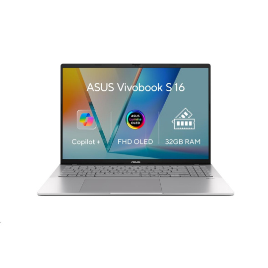 ASUS NTB Vivobook S16 (M3607GA-OLED022W), Ryzen AI 7 445, 16" 1920 x 1200, 16GB, 1TB SSD, Radeon, W11 Home, Silver