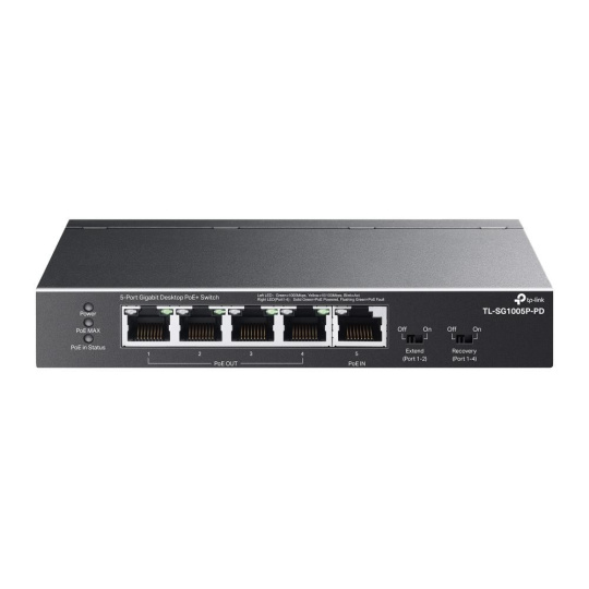 BAZAR - TP-Link switch TL-SG1005P-PD (5xGbE,4xPoE+,1xPoE-in,PoE++,90W, fanless) - rozbaleno