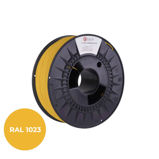 C-TECH Filament  PREMIUM LINE TPU 90A flexibilní dopravní žlutá RAL1023
