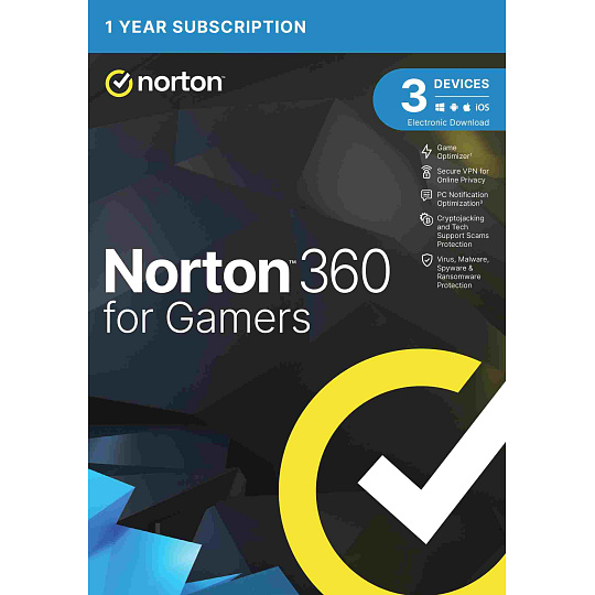 NORTON 360 FOR GAMERS 50GB CZ 1 uzivatel pro 3 zarizeni na 1 rok ESD 1+1 (50%) NORTON 360 FOR GAMERS 50GB CZ 1 uzivatel pro 3 zarizeni na 1 rok ESD 1+1 (50%)