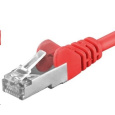 PREMIUMCORD Patch kabel CAT6a S-FTP, RJ45-RJ45, AWG 26/7 0,5m červená