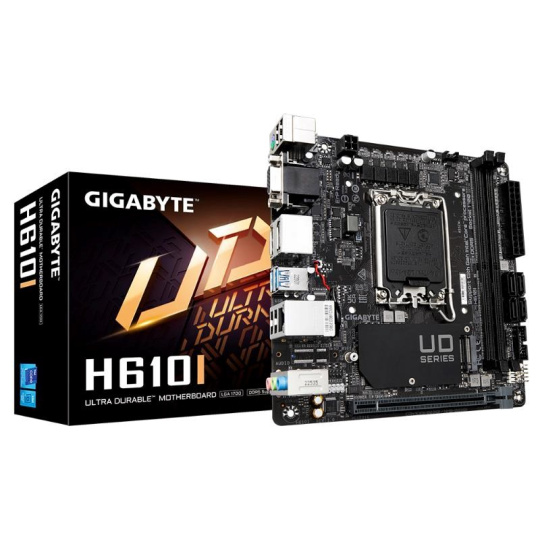 GIGABYTE MB Sc LGA1700 H610I, Intel H610, 2xDDR5, 2xDP, 1xHDMI, 1xVGA, Mini-ITX