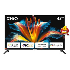 BAZAR - CHiQ U43QM8E TV 43", QLED, Google TV, Frameless, Dolby Audio, dbx-tv, nový design podstavce - Poškozený obal (Ko