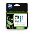 HP 712 3-Pack 29-ml Cyan DesignJet Ink Cartridge