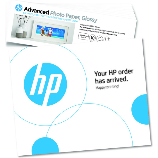 HP Advanced Photo Paper, Gloss (4x12 in; 10 x 30,5 cm) – 10 sheets