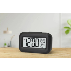 WG - Budík s vnitřním teploměrem WG DigiTherm Alarm / black