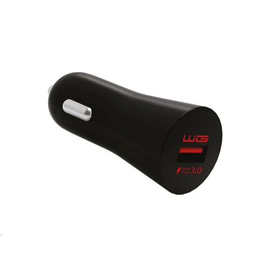 WG - Autonabíječka Fast 1x USB-A, Quick Charge 3.0,  5 V - 9 V - 12 V, černá