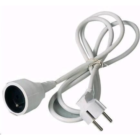 PREMIUMCORD Prodlužovací přívod 230V 1m, 1 zásuvka (M/F) bílá