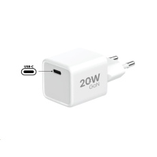 WG - Síťová nabíječka GaN 1x USB-C, PD 20W, 5V-9V-12V, černá WG - Síťová nabíječka GaN 1x USB-C, PD 20W, 5V-9V-12V, černá