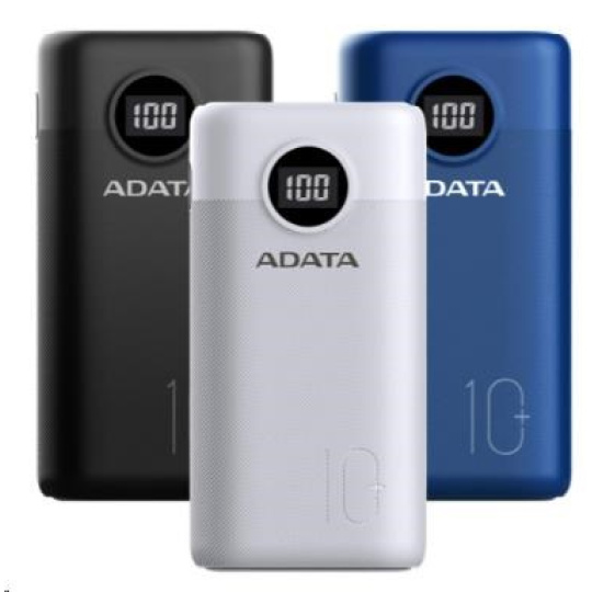 ADATA PowerBank AP10000 - externí baterie pro mobil/tablet 10000mAh, černá (37Wh) USB-C