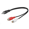 PremiumCord Kabel 1x CINCH male - 2x CINCH female 20cm