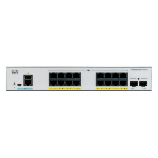 Cisco Catalyst C1000-16FP-2G-L, 16x10/100/1000, 2xSFP, PoE - REFRESH