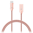 CONNECT IT Wirez Steel Knight USB-C (Type C) - USB-A, metallic rose-gold, 1 m