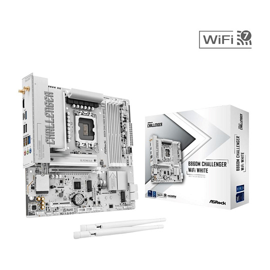 ASRock MB Sc LGA1851 B860M Challenger WiFi WHITE, Intel B860, 4xDDR5,1xHDMI, WiFi, mATX