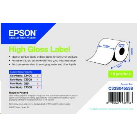 Epson label roll, normal paper, 102mm