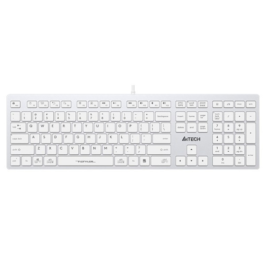 A4tech Klávesnice FX50, kancelářská klávesnice, membránová, bezdrátová, CZ/SK, Bílá