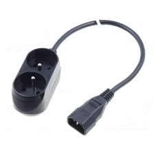 Prodlužovací přívod 2x230V pro UPS (IEC320-C14), 30cm Prodlužovací přívod 2x230V pro UPS (IEC320-C14), 30cm