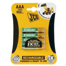 JCB RTU NiMH AAA/R03, 900mAh, přednabitá, blistr 4 ks