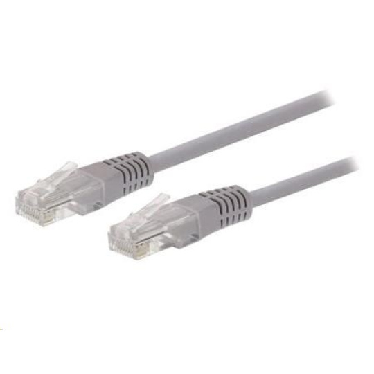 Kabel C-TECH patchcord Cat5e, UTP, šedý, 25m