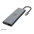 BAZAR AKASA Dokovací stanice USB-C 14v1, USB-C (power+data), USB 2.0, 2xHDMI, VGA, RJ45.. ROZBALENO