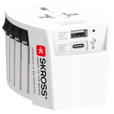 BAZAR - SKROSS cestovní adaptér MUV USB, USB A+C, univerzální pro 150 zemí - Poškozený obal (Komplet) BAZAR - SKROSS cestovní adaptér MUV USB, USB A+C, univerzální pro 150 zemí - Poškozený obal (Komplet)
