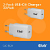 Club3D Nabíječka, USB-C, Power Delivery 15V/2A, 2-pack, bílá