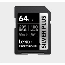 Lexar SDXC Professional SILVER Plus 1066x UHS-I/U3/A2/4K R205/W100 (V30) 64GB Lexar SDXC Professional SILVER Plus 1066x UHS-I/U3/A2/4K R205/W100 (V30) 64GB