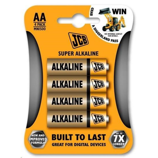 JCB SUPER alkalická baterie LR06, blistr 4 ks