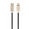 GEMBIRD Kabel USB 2.0 AM na Type-C kabel (AM/CM), 1m, pogumovaný, černý, blister, PREMIUM QUALITY