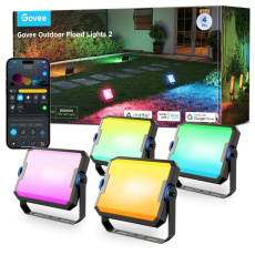 BAZAR - Govee Flood Lights 2 venkovní SMART LED světla 4ks - Poškozený obal (Komplet)