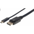 Manhattan kabel USB-C na DisplayPort, 1m, černá