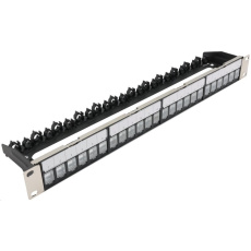 19" modulární stíněný patch panel XtendLan 24port, 4x demontovatelný modul, černý 19" modulární stíněný patch panel XtendLan 24port, 4x demontovatelný modul, černý