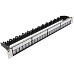 19" modulární stíněný patch panel XtendLan 24port, 4x demontovatelný modul, černý