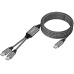PREMIUMCORD Nabíjecí kabel USB-C, 2xUSB-C na USB-C, 100W, 1m, černá