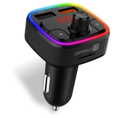 CONNECT IT CarRGB Bezdrátový FM transmitter, 2xUSB+MicroSD, černá