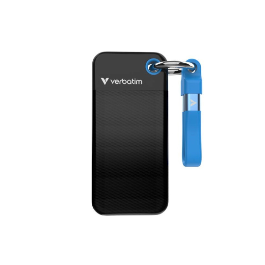 VERBATIM Externí SSD Pocket SSD 2TB, USB-C 3.1, černá/modrá VERBATIM Externí SSD Pocket SSD 2TB, USB-C 3.1, černá/modrá
