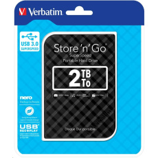 VERBATIM HDD 2.5"  2TB Store 'n' Go Portable Hard Drive USB 3.0, Black GEN II VERBATIM HDD 2.5"  2TB Store 'n' Go Portable Hard Drive USB 3.0, Black GEN II