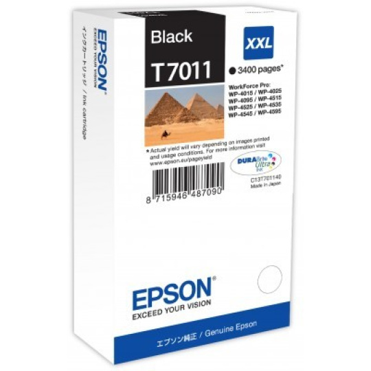 EPSON Ink čer WorkForce-4000/4500 - Black XXL - 3400str. (63,2 ml)