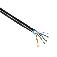 FTP kabel PlanetElite, Cat5E, drát, dvojitý venkovní PE+PE, Dca, černý, 305m, cívka FTP kabel PlanetElite, Cat5E, drát, dvojitý venkovní PE+PE, Dca, černý, 305m, cívka